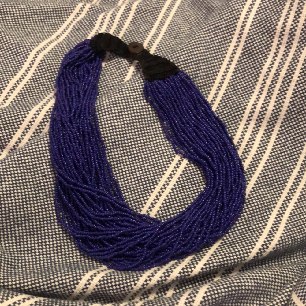 Blue beaded necklace